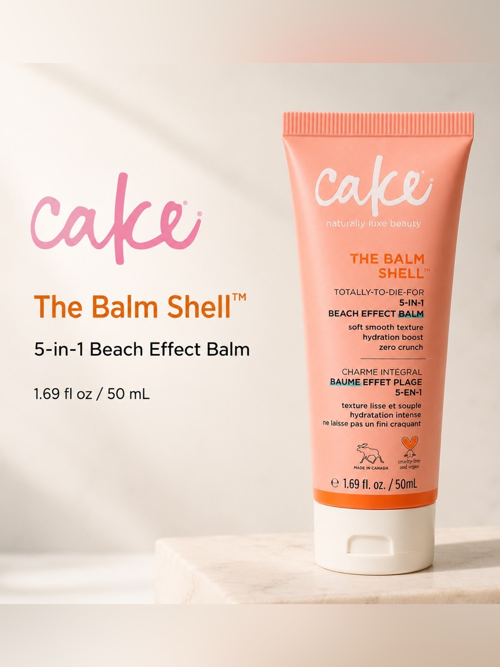 New/Sealed Cake The Balm Shell™ 5-in-1 Beach Effect Balm – 50 mL Travel Size